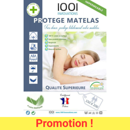 protège matelas respirant imperméable sans produit chimique 150x200 cm