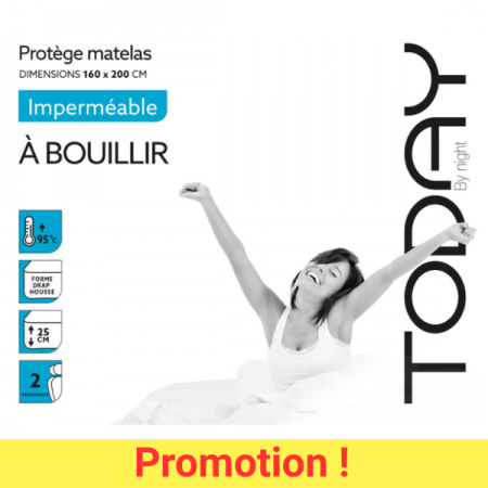 Protège matelas coton imperméable à bouillir 160X200 cm