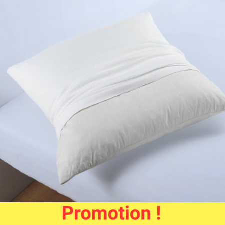 Protège oreiller 65 X 65 cm molleton blanc