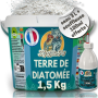100% Terre de Diatomée Alimentaire Blanche 1,5Kg Seau + Souffleuse 100ml