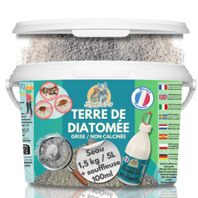 Terre de Diatomée Grise 100 % naturelle 1,5 kg (5L)