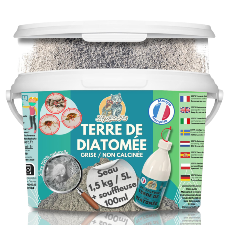 Terre de Diatomée Grise 100 % naturelle 1,5 kg (5L)