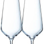 2 flûtes à Champagne 23 cl Cristallin - Cristal d'Arques - Verre ultra transparent