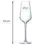 2 flûtes à Champagne 23 cl Cristallin - Cristal d'Arques - Verre ultra transparent