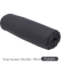 Drap Housse 160X200+30 2 personnes Coton 57 fils Gris foncé Fusain