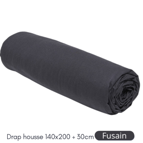 copie de Drap Housse 140X200+30 2 personnes Coton 57 fils Gris foncé Fusain