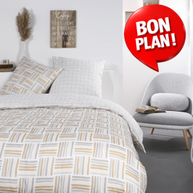 Parure de couette Mawira avec fermeture facile à zip pour 2 personnes