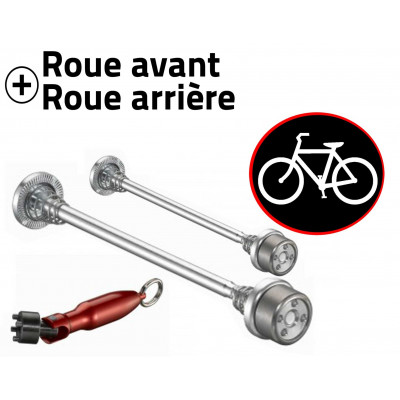 Antivol vélo pour roues de vélo - Kit roues avant et arrière