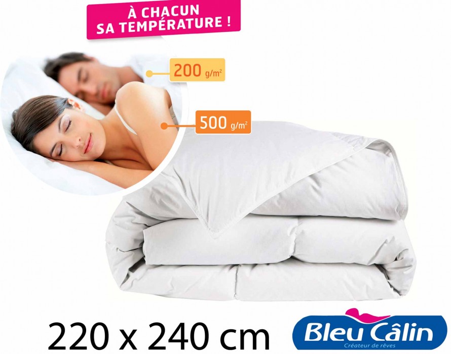 La couette à chaleur modulable spécial couples de Bleu Câlin