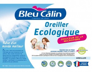 oreiller ecolo bleu calin