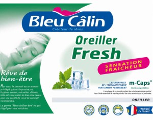 oreiller bleu calin odeur fresh