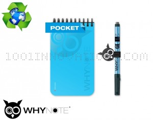 kit WhyNote avec bloc notes de poche et couverture bleue