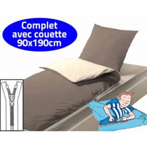 Couchage avec couette 90X190 Pralin