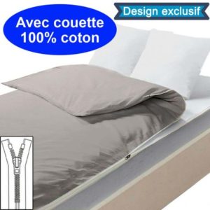 Couchage avec couette 145x195 Gris