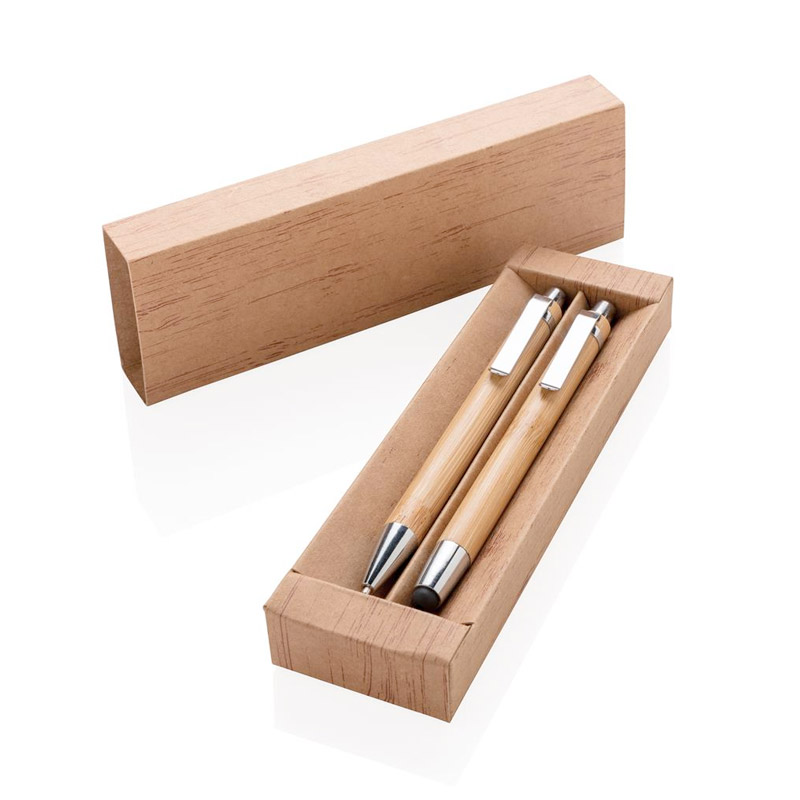 Coffret 2 Stylos en bambou écologiques