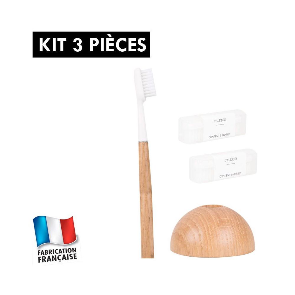 Idée cadeau : Kit brosse à dents durable chêne