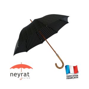 Parapluie long noir pois/rayures